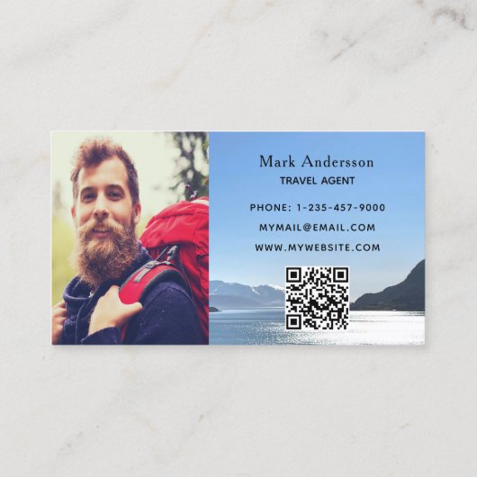 旅行代理店の休暇の観光写真 名刺 (裏面)