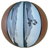 旅行代理店の休暇ツーリズム写真ビジネスのロゴ バスケットボール (縦)