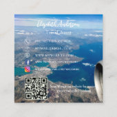 旅行代理店の写真QRコードのソーシャルメディア スクエア名刺 (裏面)