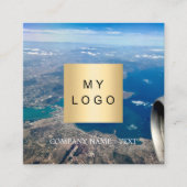 旅行代理店の写真QRコードのソーシャルメディア スクエア名刺 (正面)