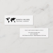 旅行代理店の名刺の世界地図 スキニー名刺 (正面/裏面)