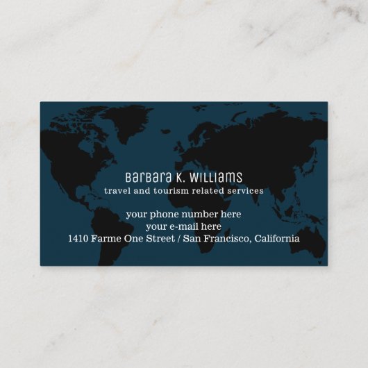 旅行代理店の名刺5色の飛行機 名刺 (裏面)