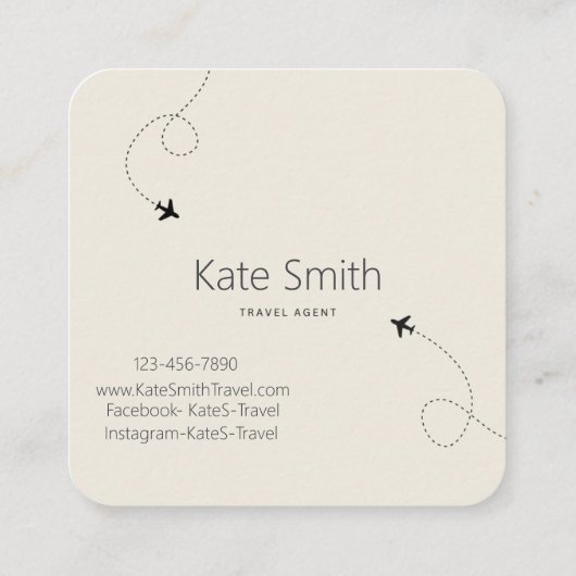 旅行代理店の名刺! スクエア名刺 (裏面)