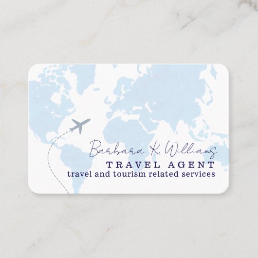 旅行代理店の名刺（地図あり） 名刺 (正面)