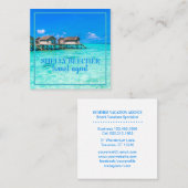 旅行代理店の夏の熱帯ビーチの海 スクエア名刺 (正面/裏面)
