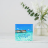 旅行代理店の夏の熱帯ビーチの海 スクエア名刺 (スタンド正面)