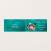 旅行代理店の夏休みヴィンテージスーツケース 名刺 (外部フラット)