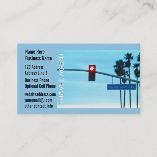 旅行代理店の太平洋沿岸カリフォルニアハイウェーの印 名刺 (正面)