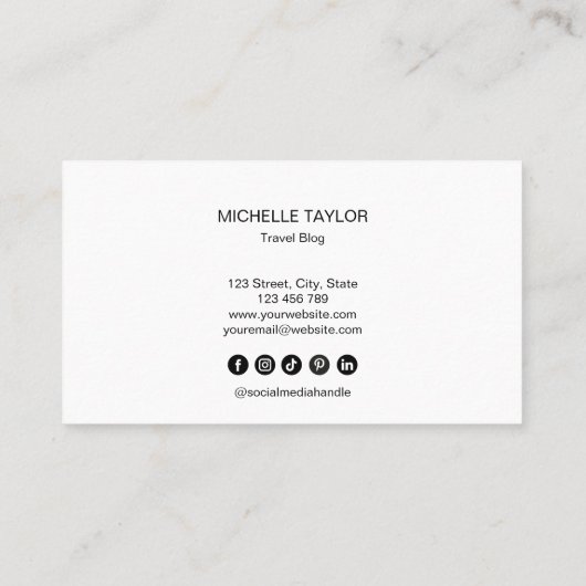 旅行代理店の旅行ブログブルーワールドマップクルーズ 名刺 (裏面)