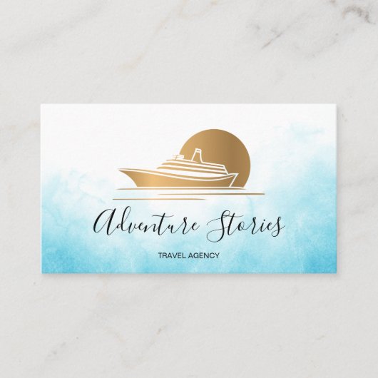 旅行代理店の旅行ブログブルーワールドマップクルーズ 名刺 (正面)