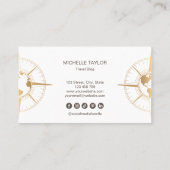 旅行代理店の旅行ブログ世界地図コンパス 名刺 (裏面)