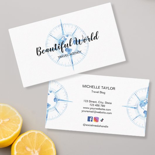 旅行代理店の旅行ブログ世界地図コンパス 名刺