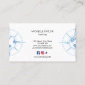 旅行代理店の旅行ブログ世界地図コンパス 名刺 (裏面)