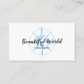 旅行代理店の旅行ブログ世界地図コンパス 名刺 (正面)