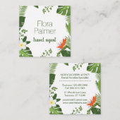 旅行代理店の熱帯やし葉状体のハワイアンの休暇 スクエア名刺 (正面/裏面)