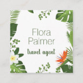 旅行代理店の熱帯やし葉状体のハワイアンの休暇 スクエア名刺 (正面)