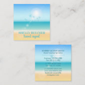 旅行代理店の熱帯ビーチの休暇 スクエア名刺 (正面/裏面)