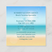 旅行代理店の熱帯ビーチの休暇 スクエア名刺 (裏面)