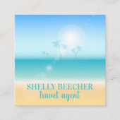 旅行代理店の熱帯ビーチの休暇 スクエア名刺 (正面)