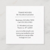 旅行代理店の素朴な冬の森林引用文 スクエア名刺 (裏面)