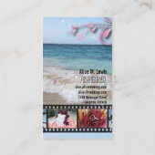 旅行代理店の結婚式のフィルムの写真の名刺の青 名刺 (裏面)