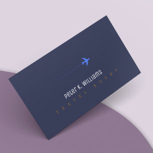 旅行代理店の青い名刺（飛行機） 名刺