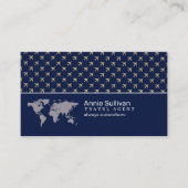 旅行代理店の飛行機の世界地図モダン 名刺 (正面)