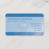 旅行代理店の飛行機青空飛んでいる空 名刺 (裏面)