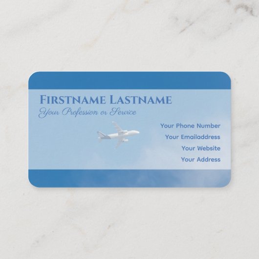 旅行代理店の飛行機青空飛んでいる空 名刺 (裏面)