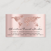 旅行代理店アースグローブバラ赤面グリッター 名刺 (正面)