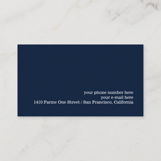 旅行代理店エレガントダークブルーの名刺 名刺 (裏面)