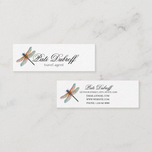 旅行代理店コンサルタント写真コラージュ スキニー名刺 (正面/裏面)