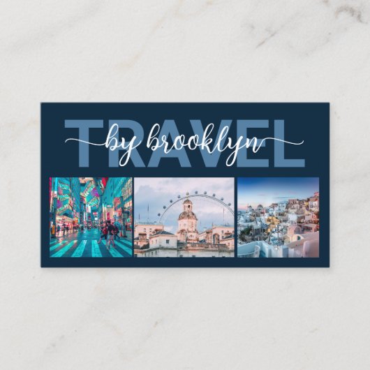 旅行代理店コンサルタント写真コラージュ 名刺 (正面)