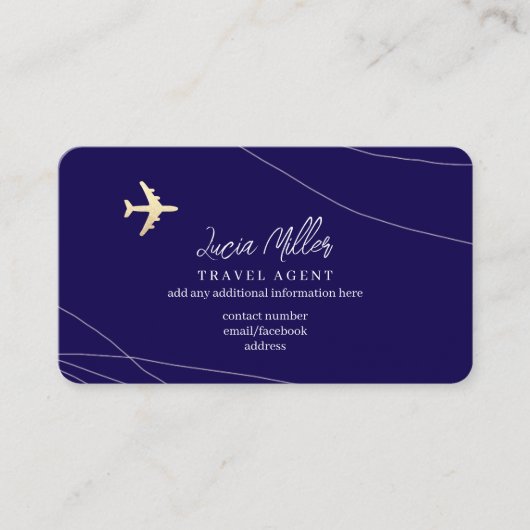 旅行代理店コンサルタント用の青い名刺 名刺 (正面)