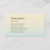 旅行代理店ゴールデンマップティール（緑がかった色）グラデーションブロガー 名刺 (裏面)