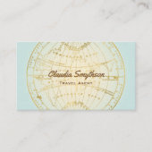 旅行代理店ゴールデンマップティール（緑がかった色）グラデーションブロガー 名刺 (正面)