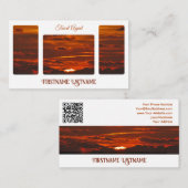 旅行代理店サンセットスカイで海ビーチQRコード 名刺 (正面/裏面)