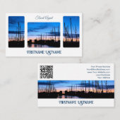 旅行代理店サンセットスカイで海ビーチQRコード 名刺 (正面/裏面)