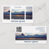 旅行代理店サンセットスカイで海ビーチQRコード 名刺 (正面/裏面)