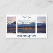 旅行代理店サンセットスカイで海ビーチQRコード 名刺 (正面)