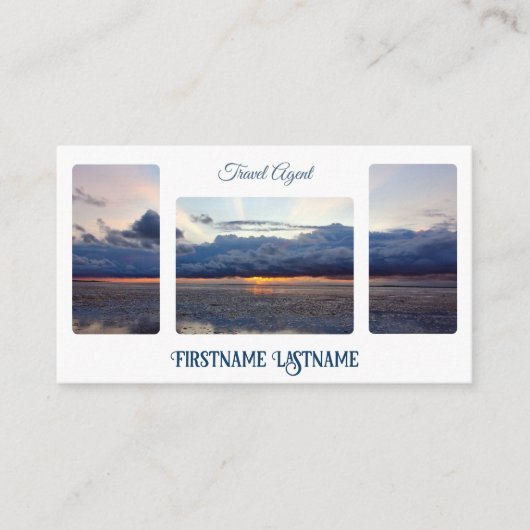 旅行代理店サンセットスカイで海ビーチQRコード 名刺 (正面)