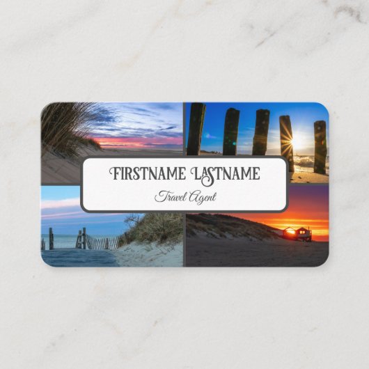 旅行代理店サンセットスカイ海ビーチ写真QR-Code 名刺 (正面)