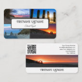 旅行代理店サンセットスカイ海ビーチ写真QR-Code 名刺 (正面/裏面)