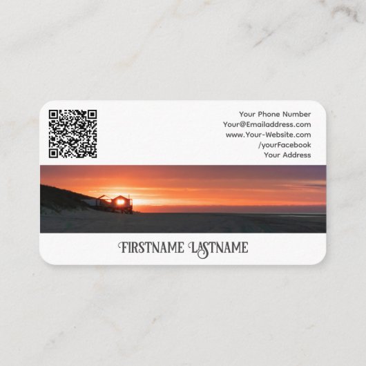 旅行代理店サンセットスカイ海ビーチ写真QR-Code 名刺 (裏面)