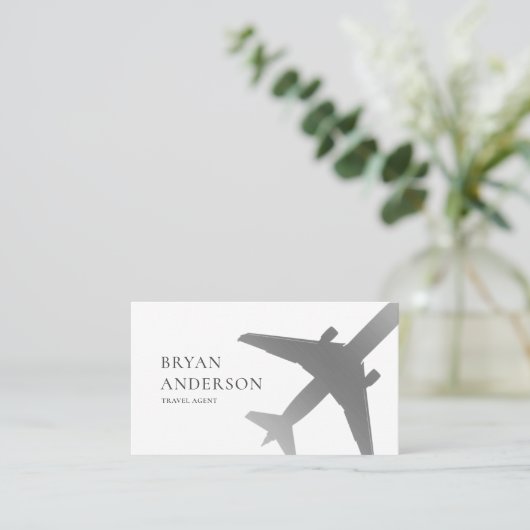旅行代理店シルバー飛行機 名刺 (スタンド正面)