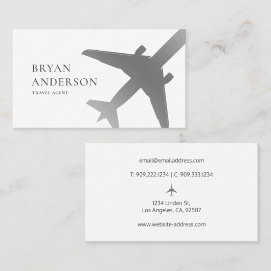 旅行代理店シルバー飛行機 名刺 (正面/裏面)