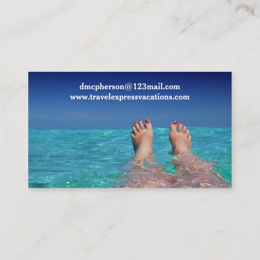 旅行代理店トロピカルバケーション 名刺 (裏面)