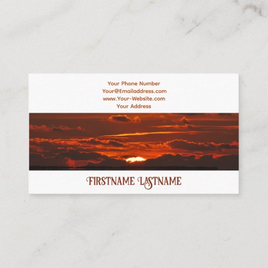 旅行代理店ドラマチックな空の海ビーチ夕日 名刺 (裏面)