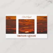 旅行代理店ドラマチックな空の海ビーチ夕日 名刺 (正面)