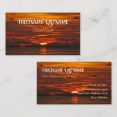 旅行代理店ドラマチックな空の海ビーチ夕日 名刺 (正面/裏面)